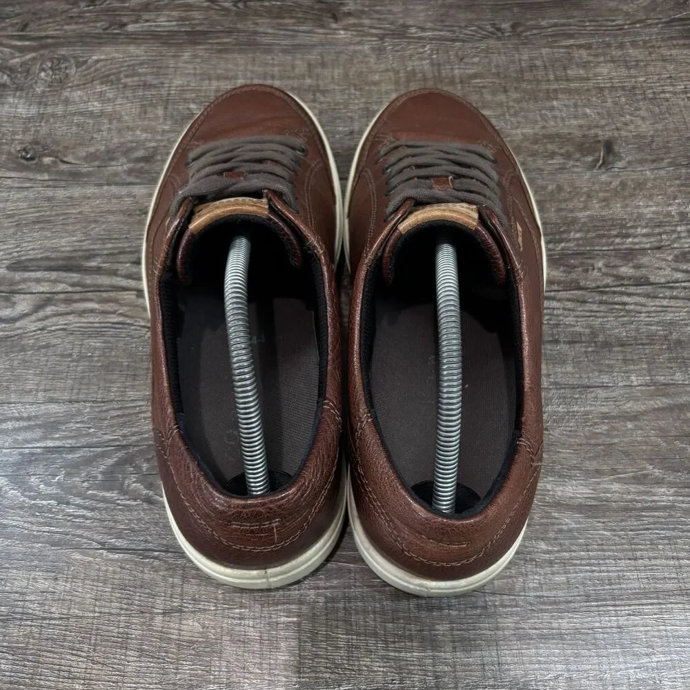 ECCO Soft 7 Shoes Men's 10 Brown Leather Casual Comfort Sneakers Low Top Lace Up
